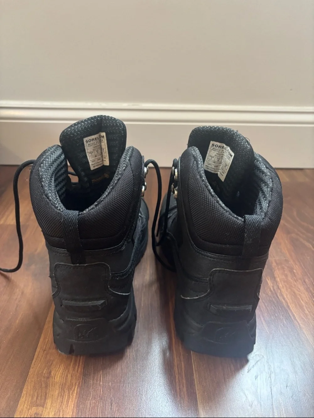 Sorel Timberwolf Black Leather Waterproof Winter Boots Mens 7 / 40 (f6y)